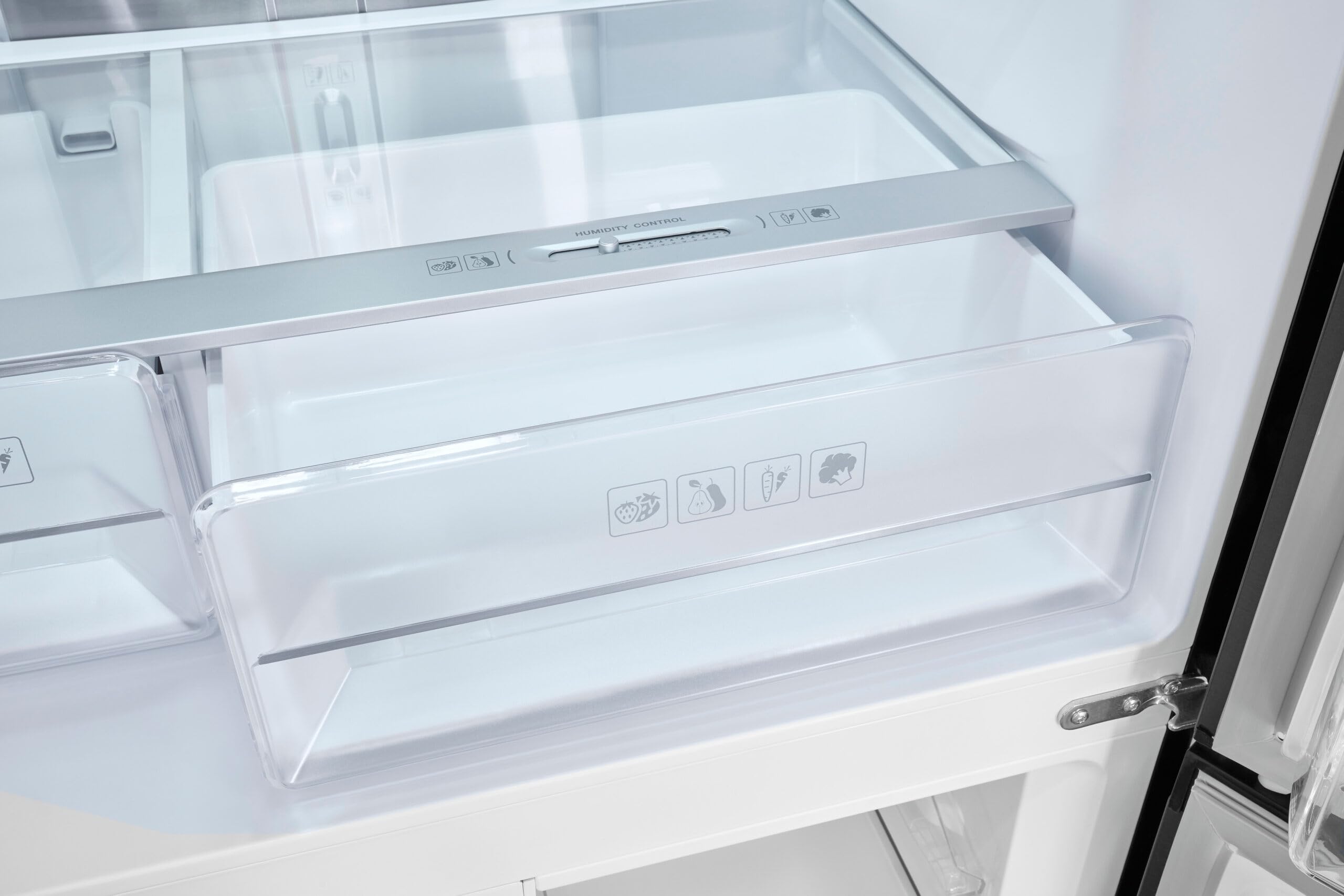 Exquisit® Frigorífico Americano 4 Puertas, 421L, Inox Oscuro, Clase C, No-Frost Total, Control Electrónico, Congelación Rápida, Función Vacaciones, Medidas (180,0 x 79,5 x 70,0 cm)