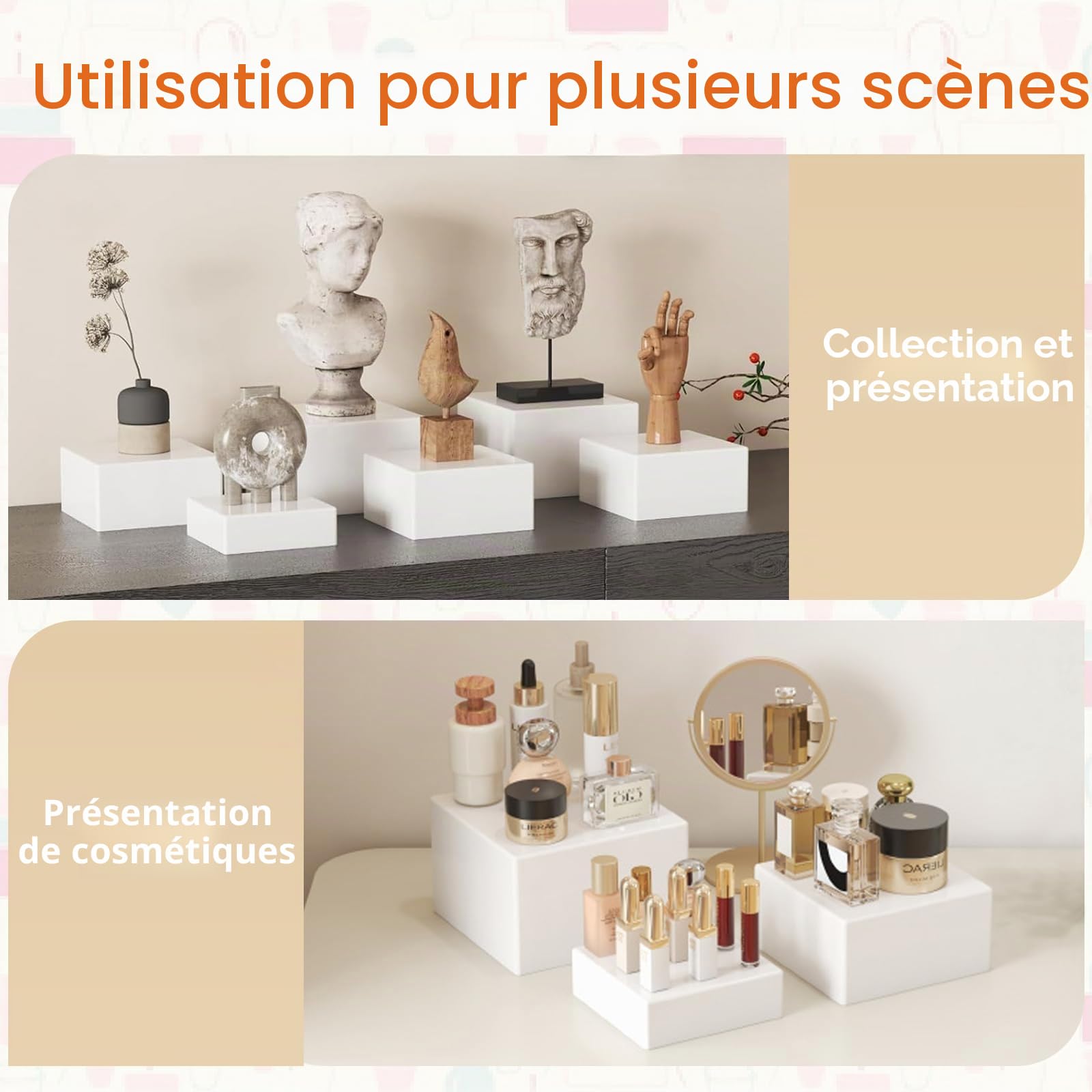 Presentoir A Gateau Blanc,Presentoir Aperitif Buffet,PréSentoir Buffet Traiteur Mariage,Lot De 6 Supports De Buffet Pour Desserts, PréSentoirs De Table, PréSentoirs De Cubes Pour Aliments