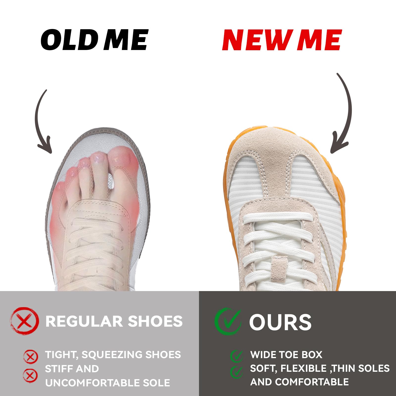 Barefoot Shoes Women Men - Wide Toe Box Sneakers Women Casual Tennis Shoe | Zero Drop Minimalist Trainers Hiking Walking Shoes | Lightweight Breathable Non-Slip Comfortable Fashion Sneakers Footwear — view 5