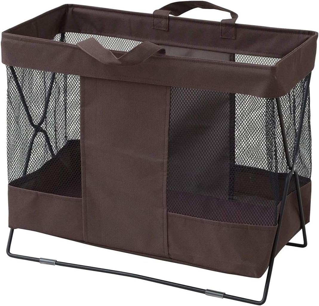 山善 (YAMAZEN) Luggage Storage Bin Mesh Basket (45.5 Depth 25 cm) Brown htb-520 Medium (Br)