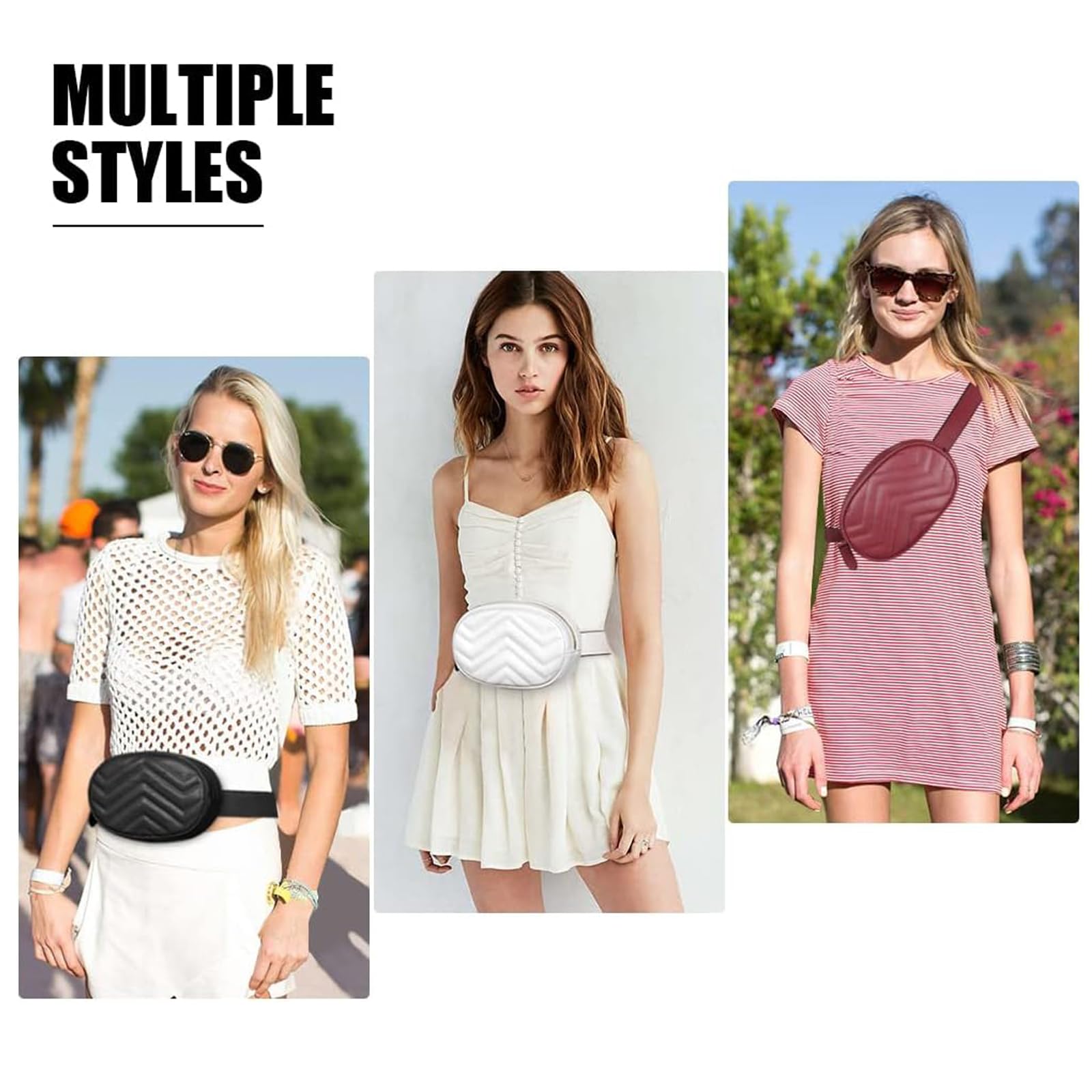 Geestock Marsupio Marsupio da Donna, Marsupi in Pelle PU Impermeabile per Donna Moda Borse Bun per Donne Shopping Feste Viaggi Escursionismo