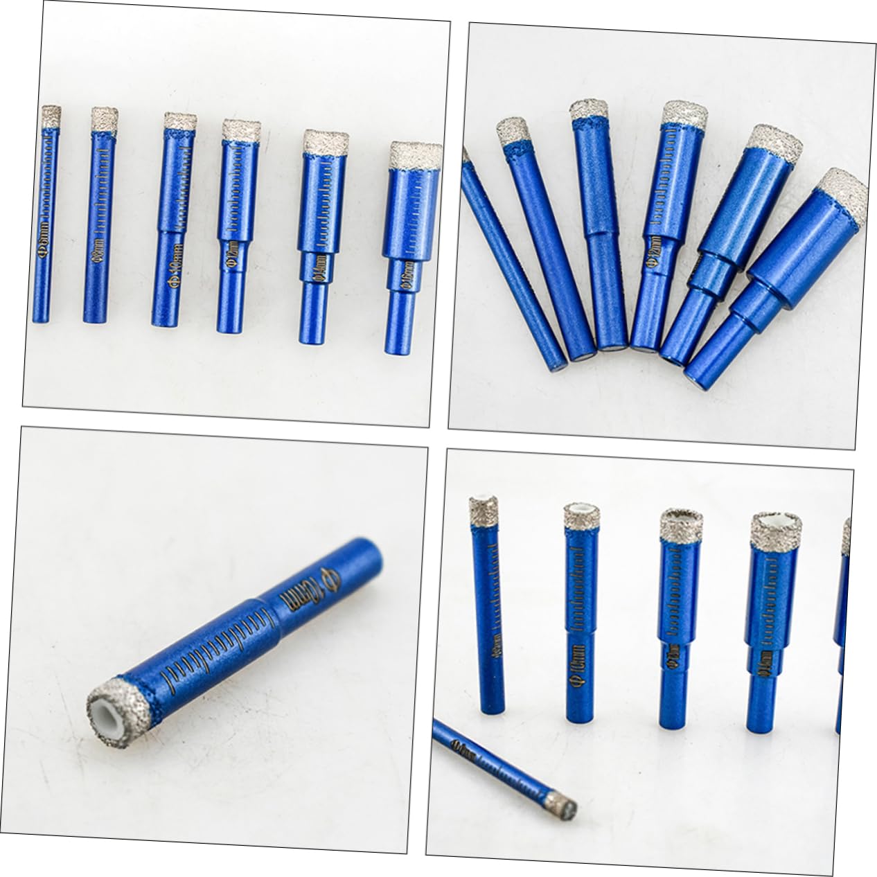 NUOBESTY 6Pc Glass and Tile Drill Bit Set Precision Electric Drilling Bits for Porcelain Marble and Granite No Water Needed Compact and Efficient Drilling