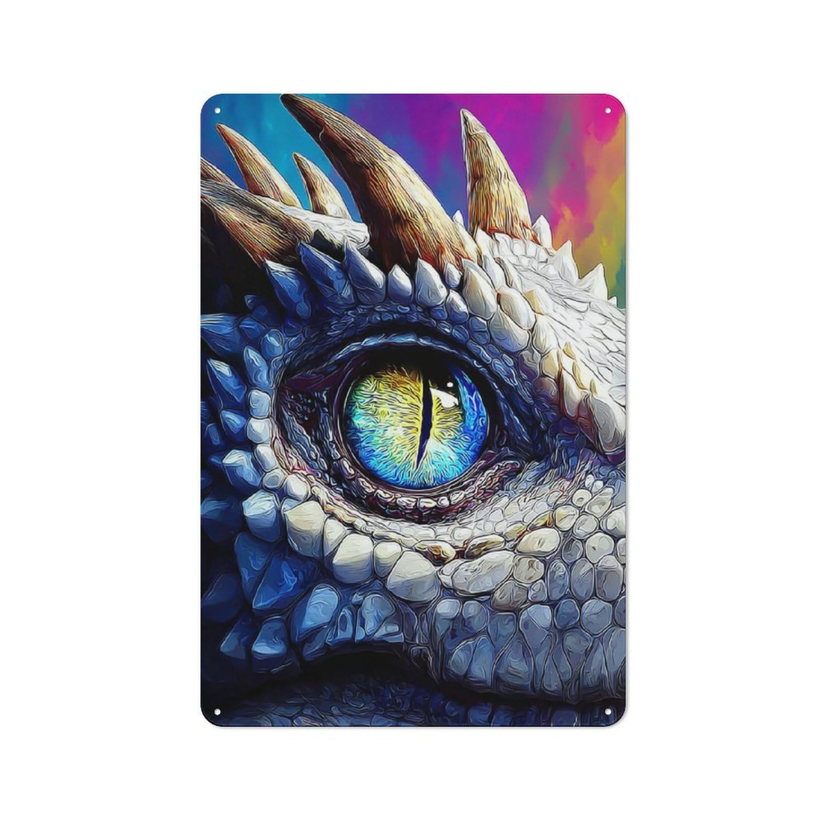 Nostalgic Dragon Eye Fantasy Artwork Metal Wall Sign 30x20cm, Classic Pub Decor for Bar, Kitchen, Garage Or Games Room