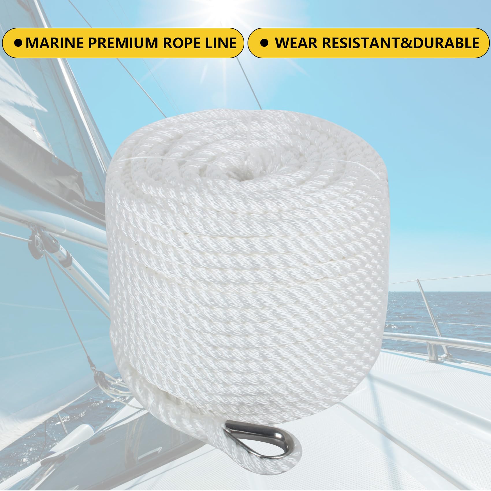 Corde Nylon Torsadée 400 M – 80 Lbs, Polyvalente Pour Cerf-volant, Arc, Pêche, Couture