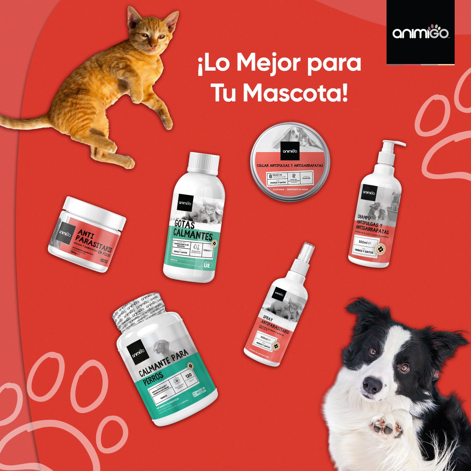 Antiparasitario en Polvo para Perros y Gatos 100g Sabor Pollo - Protección Natural Antipulgas y Antigarrapatas Muy Fácil de Suministrar Formulado con Ingredientes Naturales, Vitaminas Grupo B y Zinc