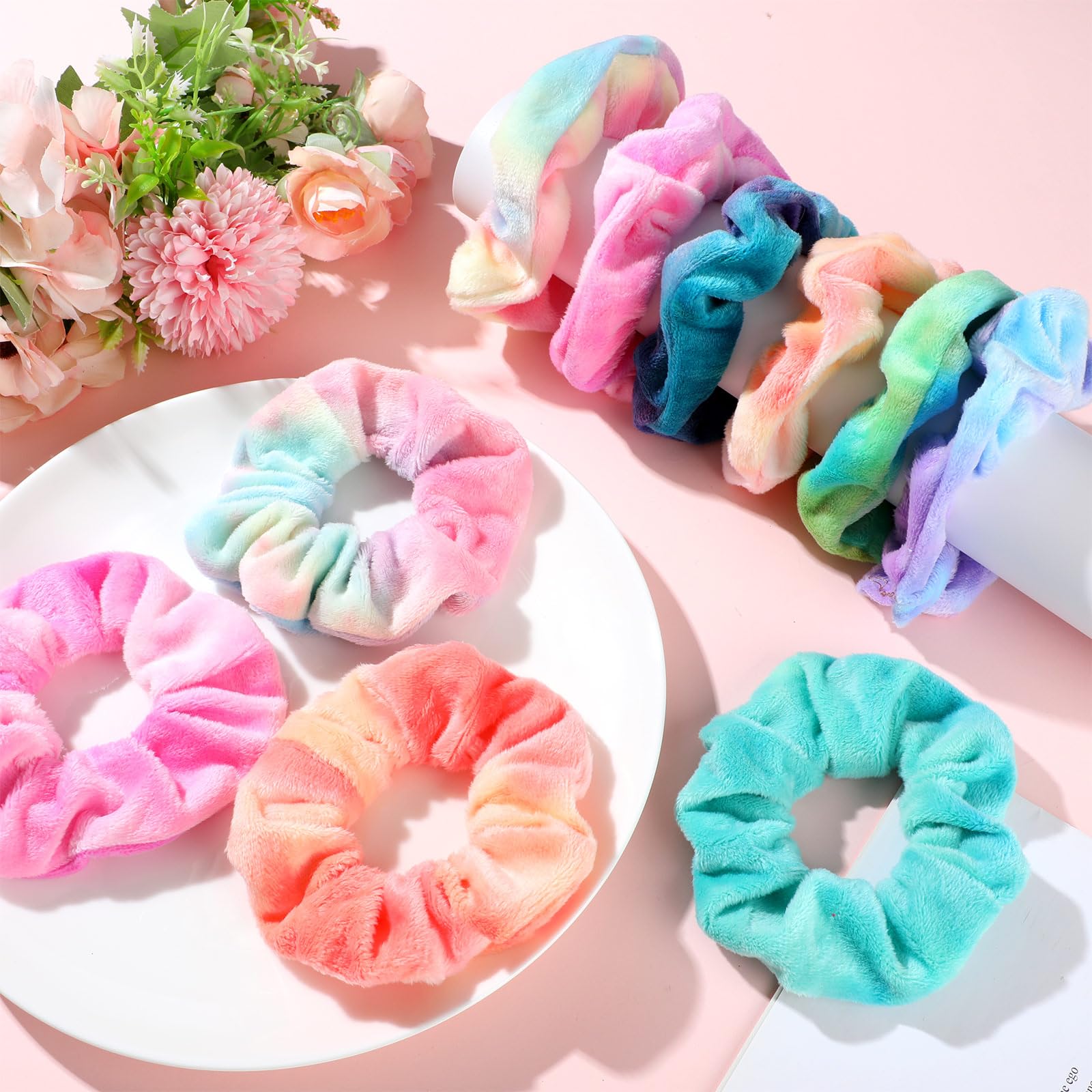 Samt-Haargummis für Damen, weich, elastisch, niedliche Haarbänder und Pferdeschwanz-Halter, Haarschmuck für Damen, 120 Stück