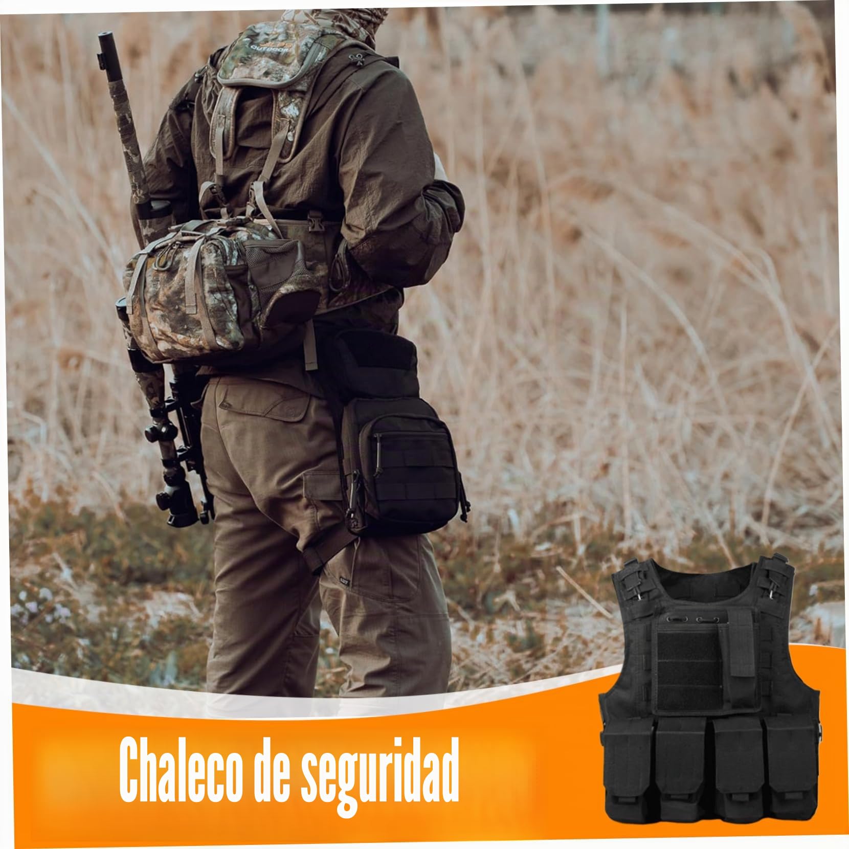 Chaleco de Seguridad Ajustable, Chaleco de Paintball de Airsoft Ligero con Lanzamiento rápido, Equipo de Entrenamiento al Aire Libre Multifuncional