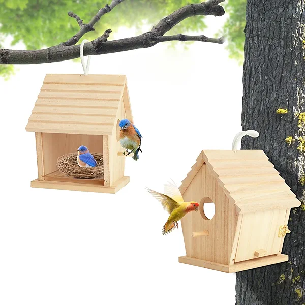 YUEPET Transparent Bird Houses for Outside Clearance Outdoor Bird Houses with Lanyard and Screws, Hanging Outside Bluebird Houses for Wild Bird Wren Bluebird Cardinal Hummingbird Finch