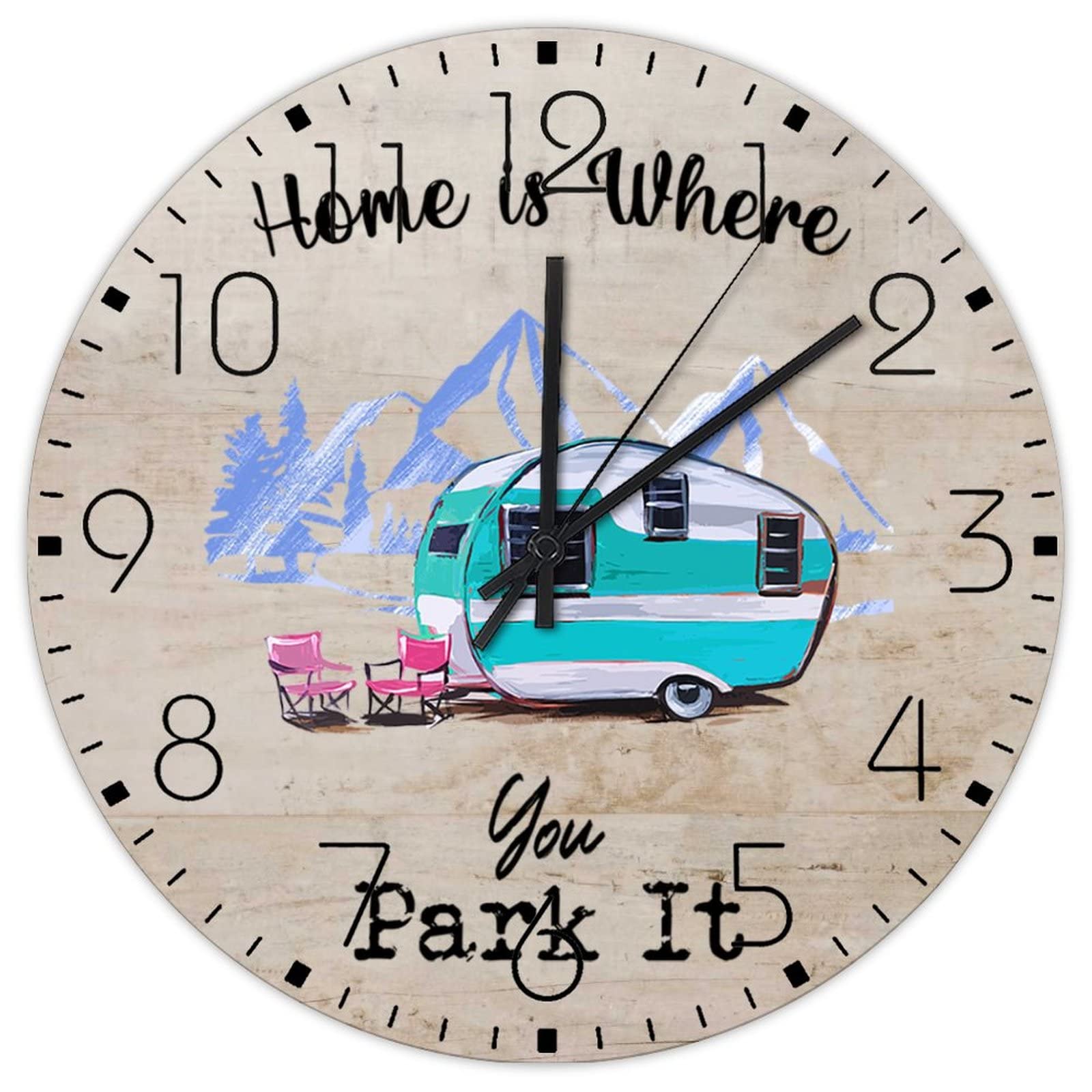 Horloges murales pour camping-car en bois silencieuses pour un intérieur cosy sans bruit