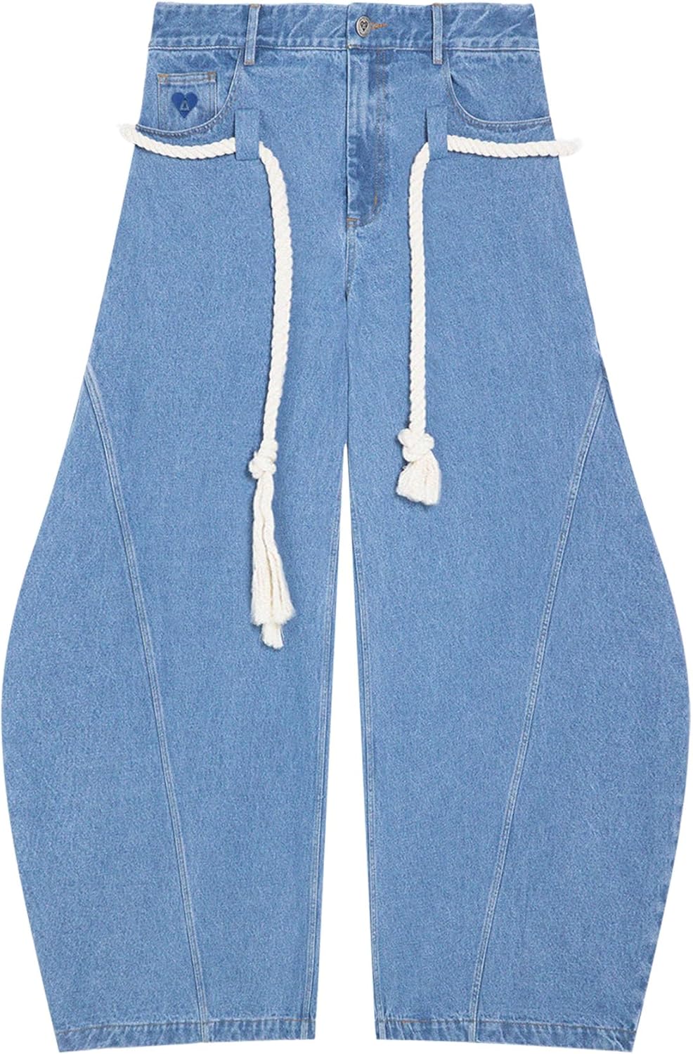 Aelfric Eden Baggy Barrel Jeans Wide Leg Pants for Women Men Casual Elastic Waist Lantern Unisex Streetwear Y2K Denim Jeans