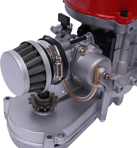 Miniatura 3 de Mini motor de carreras refrigerado por aire de 2 tiempos para bicicleta de bolsillo de 2 tiempos de 49 cc, mini motocross, ATV o scooter
