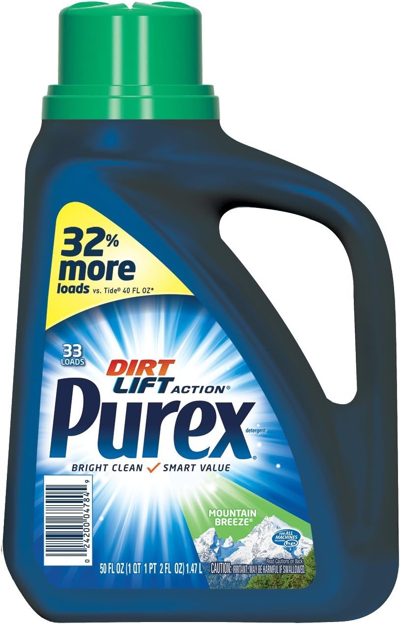 Purex Liquid Laundry Detergent, Mountain Breeze, 50 oz (33 loads) (Pack of 6