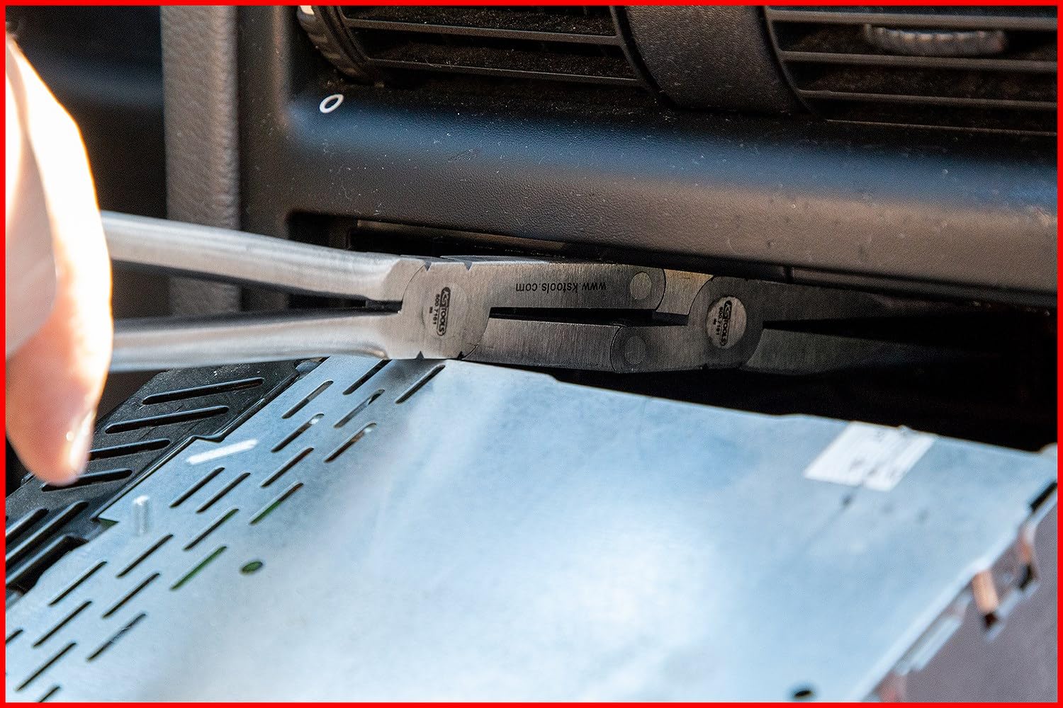 KS Tools 500.7161 Szczypce plaskie z podwójnymprzegubem, XL