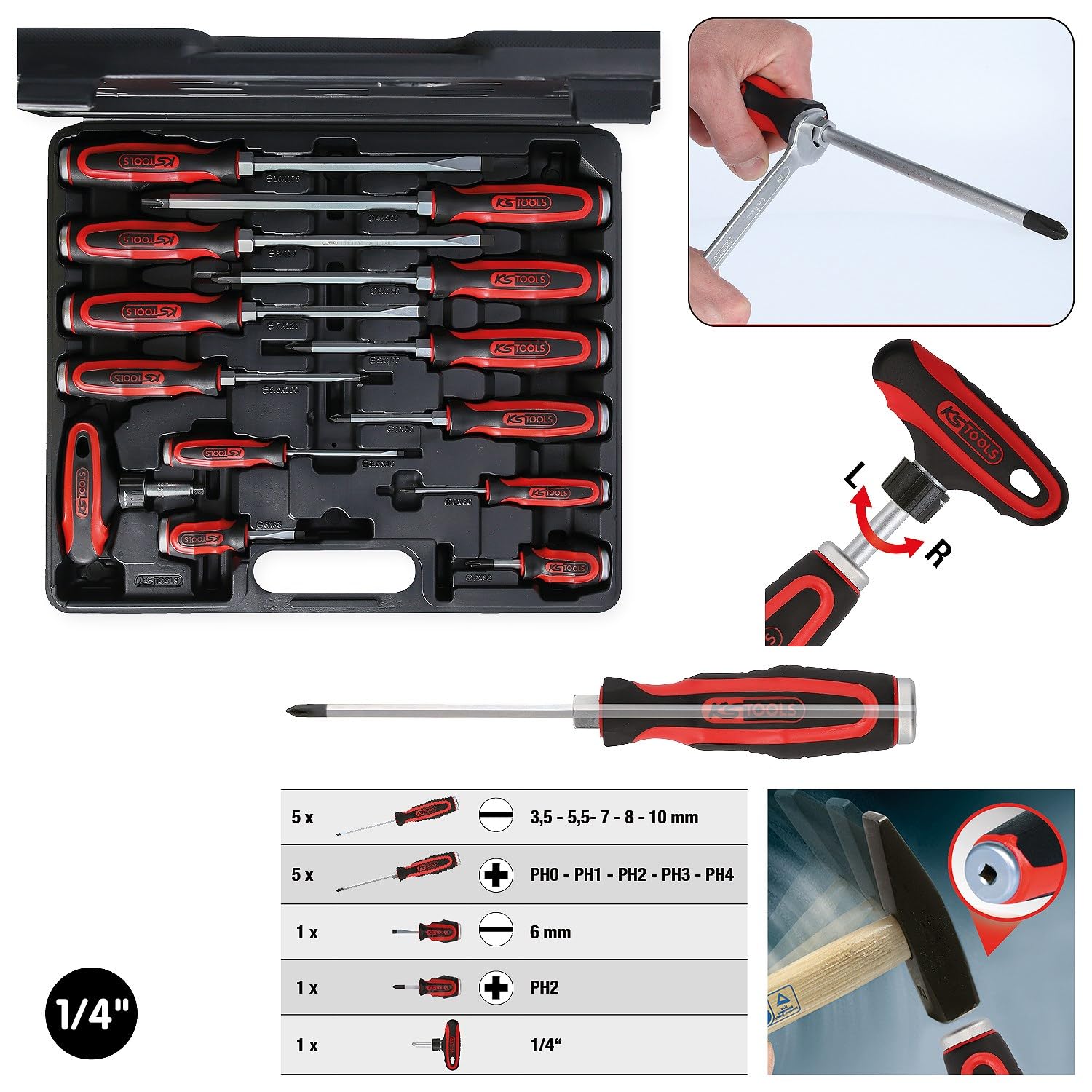 Image secondaire de KS Tools 151.1150 Coffret tournevis Ergotorque PLUS max 13pieces