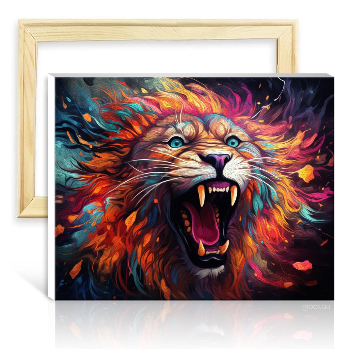 TANGFEIY Oil Painting Kits Lion Paint by Numbers Kits Adult and Kids with 3 Brushes & Acrylic Paints for Home Wall Decor Adult Kids Gift DIY Frame(30x40cm) โ image 1