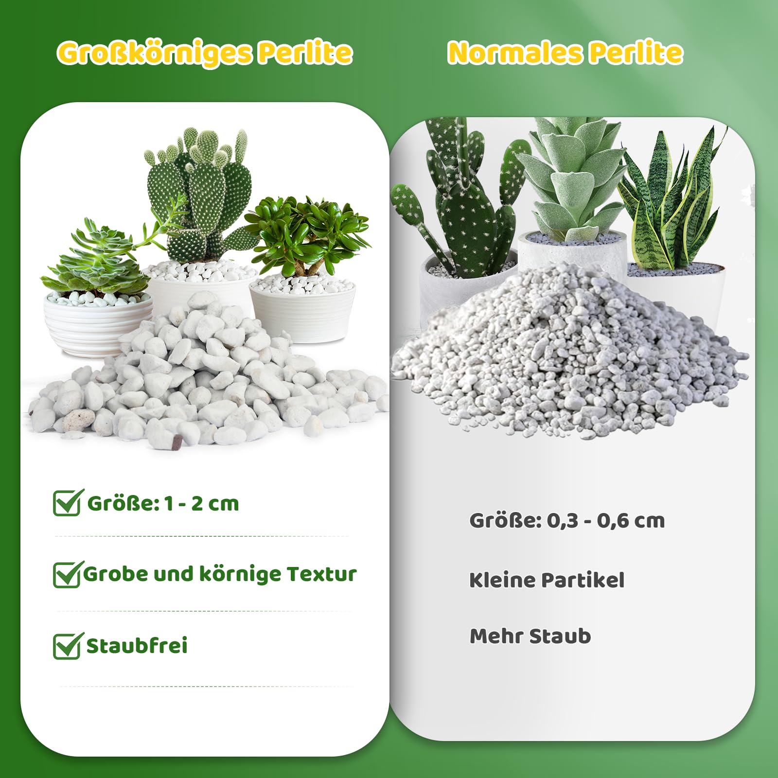 Perlite grossière pour Plantes (1 à 2 cm de diamètre), additif Naturel pour Le Sol, améliore Le Drainage et la Ventilation, favorise la santé du Sol et la Croissance des Racines (10L)