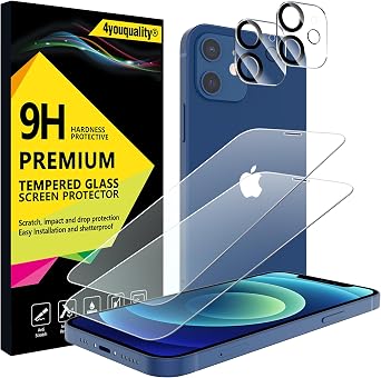 4youquality 4-in-1 for iPhone 12 Screen & Camera Lens Protector