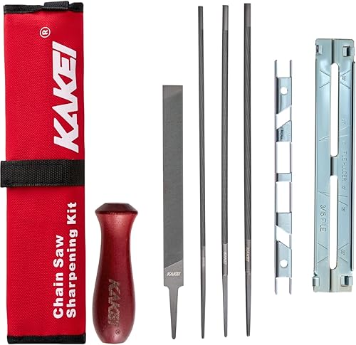 KAKEI Kit de archivo de afilado de motosierra, afilador de cadena de motosierra, 8 paquetes, 3 limas redondas (532 pulgadas, 316 pulgadas, 732