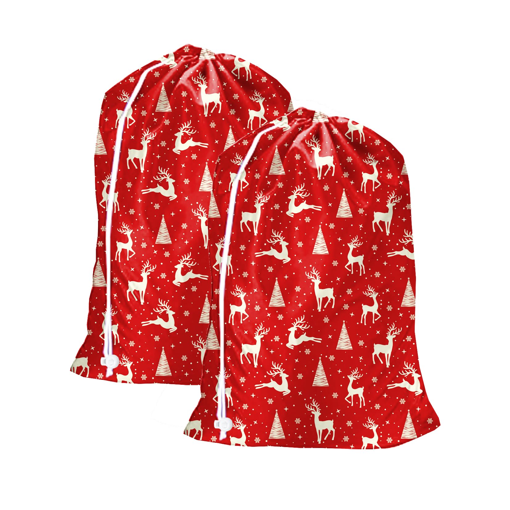 Maishijie 2 Pack Jumbo Gift Bags For Presents, Birthday, Wedding, 27.6× 19.7 inches, X'mas Gift Bag, Storage Bag, Laundry Bag (Red)