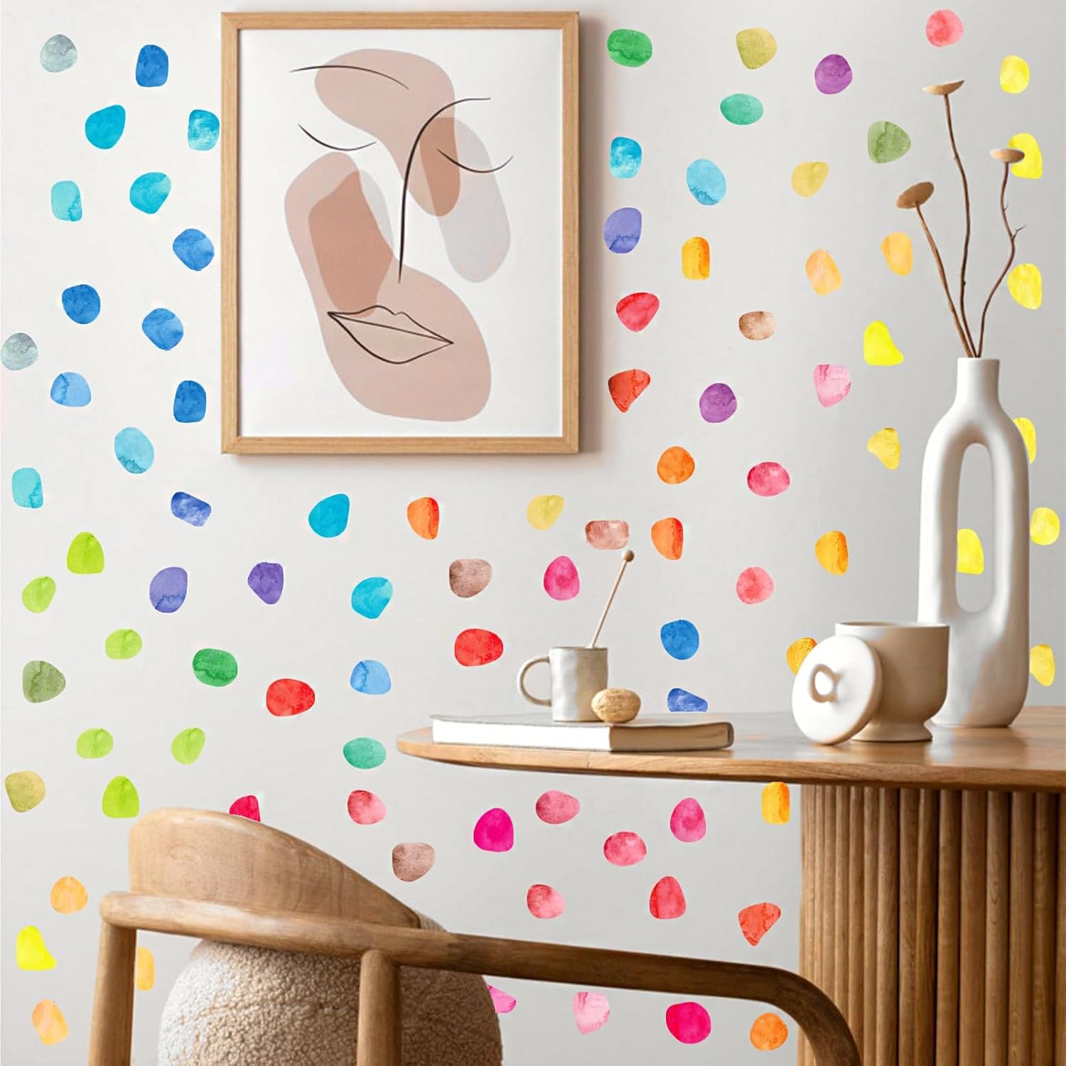 500 Pieces Black Irregular Dots Wall Sticker Irregular Polka Dots Wall Stickers Wall Decal Wall Decor Peel and Stick Stylish for Bedroom Home Classroom Decoration