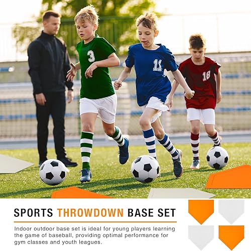 Miniatura 7 de Baseball Home Plate 16 inch Baseball Bases Rubber Base Softball and Baseball Home Plate Mat for Kids Kickball Pitching Hitting Practice Training