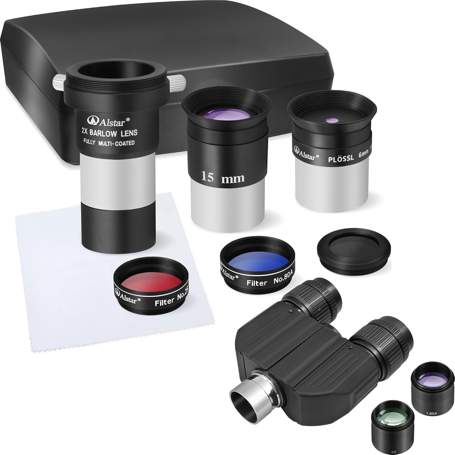 Alstar Stereo Binocular Viewer - Bundle with - 8 Piece Eyepiece & Filter Accessory Kit