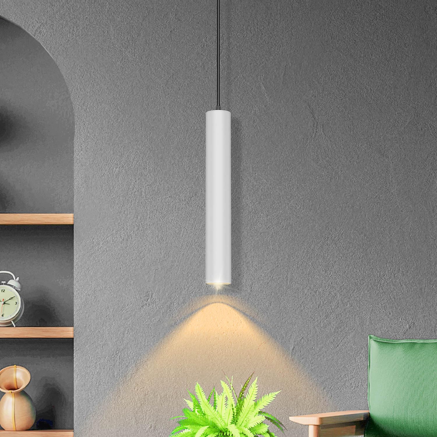 Harold Electricals White Surface Hanging COB Pendant Light for Living Room (12 Watt - Warm White Light)(Metal)-image-34