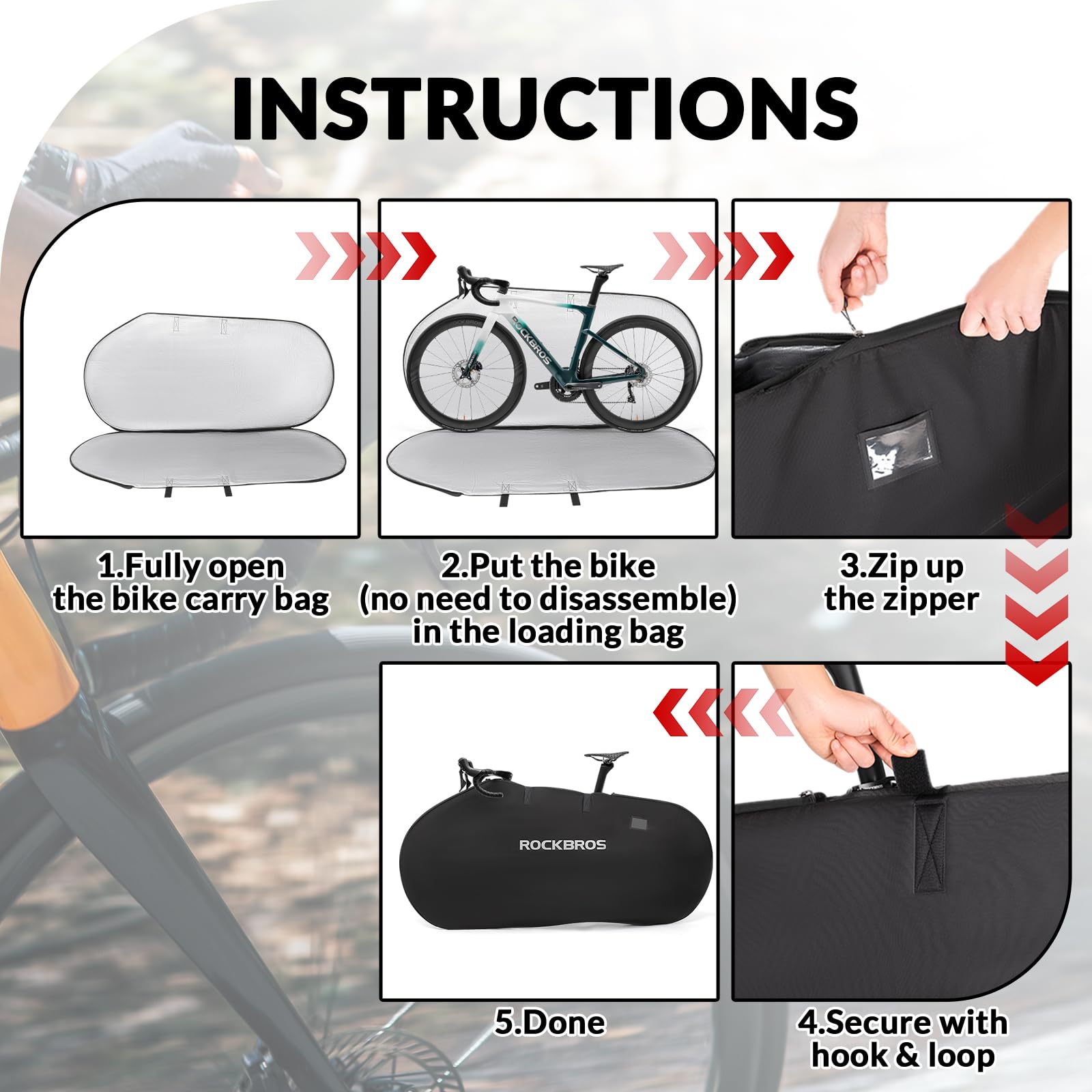 ROCKBROS Copertura prottetiva per Bici, Copri Bicicletta Impermeabile Oxford 178 * 86 cm per Bici da corsa e MTB da 26 pollici, Progettato per il Trasporto di Bici