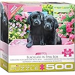 EuroGraphics Black Labs in Pink Box 500 Piece Puzzle