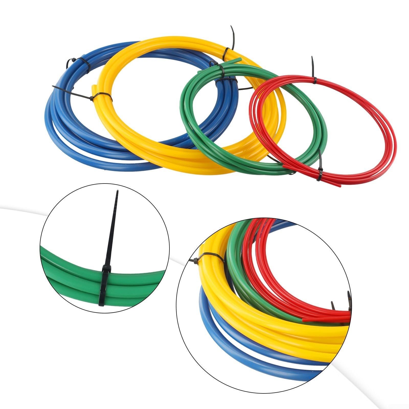 Kit de cintrage pour tuyaux en cuivre pour climatisation - En plastique PE - Avec 4 tailles - Bandes flexibles intégrées - Pour tuyaux de 1/4, 3/8, 1/2, 5/8", longueur : 4 m, modèle CT-205