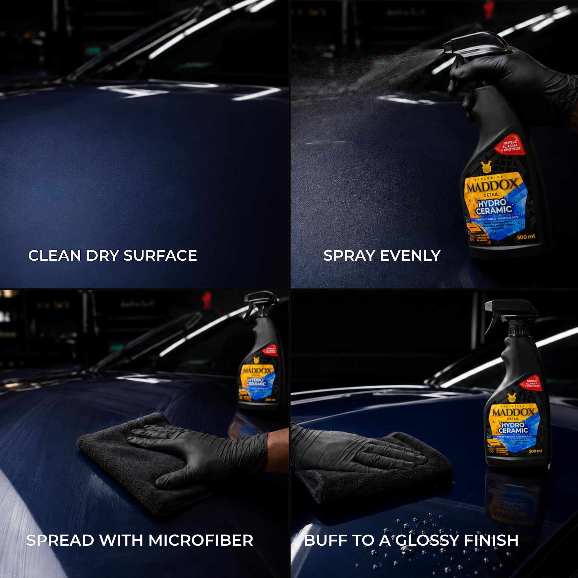 Maddox Detail - Hydro Ceramic 500 ml | Sigillante Vernice Auto | Lucidante Auto e Protezione Ceramica Idrofobica | Repellente all'Acqua e Raggi UV | Strato Protettivo Duraturo | Coating Ceramico Auto