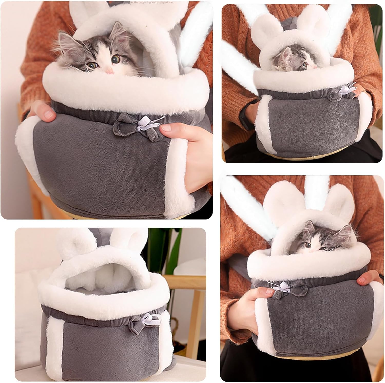 PETCUTE Sac à Dos de Transport pour Chat, Sac à Dos de Transport pour Petit Chien avec Doubles Poches,Sac à Dos de Voyage pour Chat,Sac de Transport Chaud et Respirant pour Animaux de Compagnie