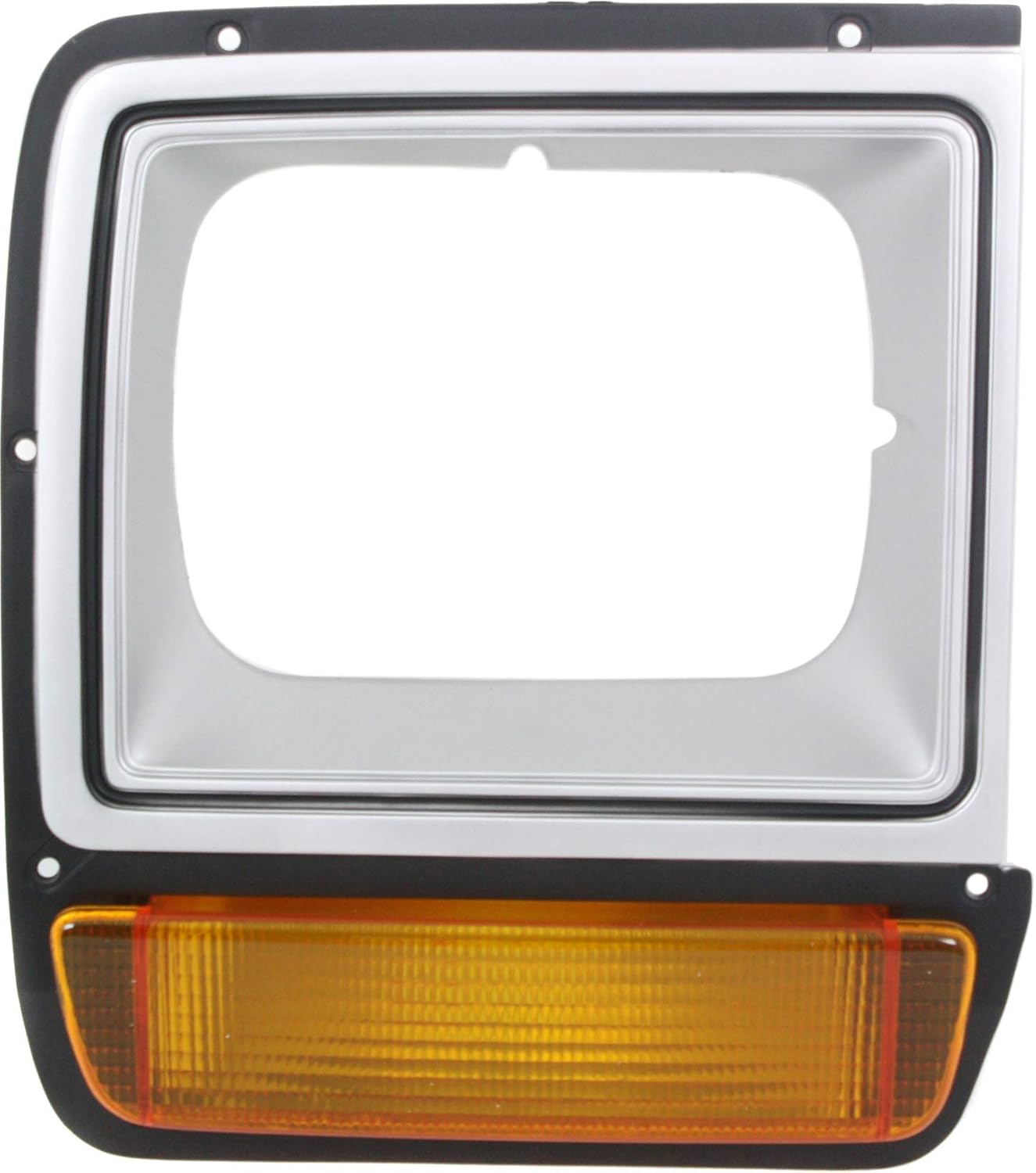 Garage-Pro Front Grille Assembly Kit For 1986-1990 Dodge D150, W250, W150, Ramcharger, 1986-1989 D100, 1986-1990 D250, Chrome, Headlight Door Silver Plastic