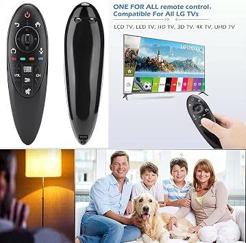Universal Remote Control, Replacement Remote for 3D AN-MR500G AN-MR500 MBM63935937 with 10m Range Comfortable Touch Black