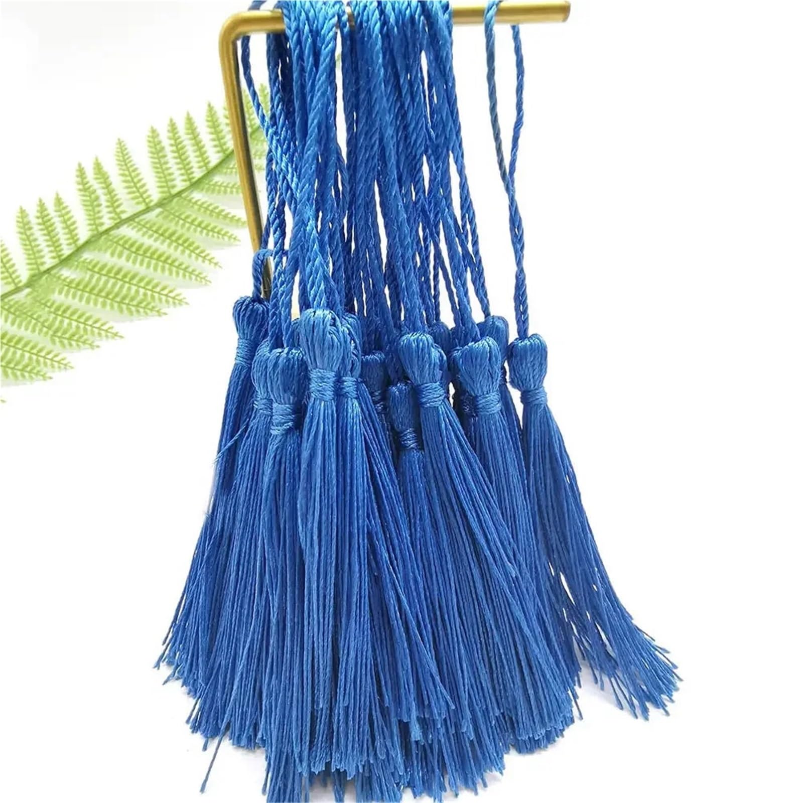 Mini Tassels 500Pcs Silky Tassels Soft Craft Mini Tassels Fringe Trim for Sewing Jewelry Making DIY Gift Tag Projects Bookmarks for Crafts(01 blue)