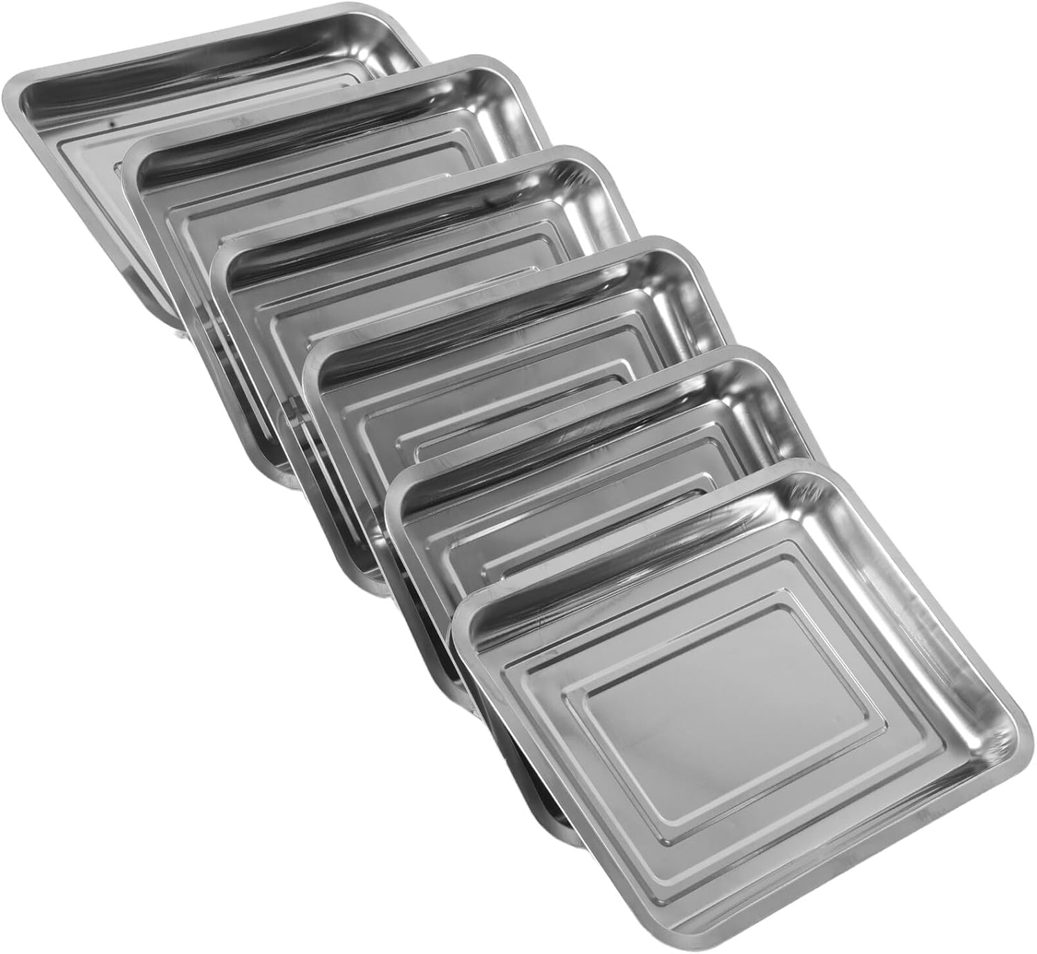 6pcs Stainless Steel Seedling Nursery Trays Germination Plant Starter Trays with Water Control for Indoor Gardening and Home Plant Growing