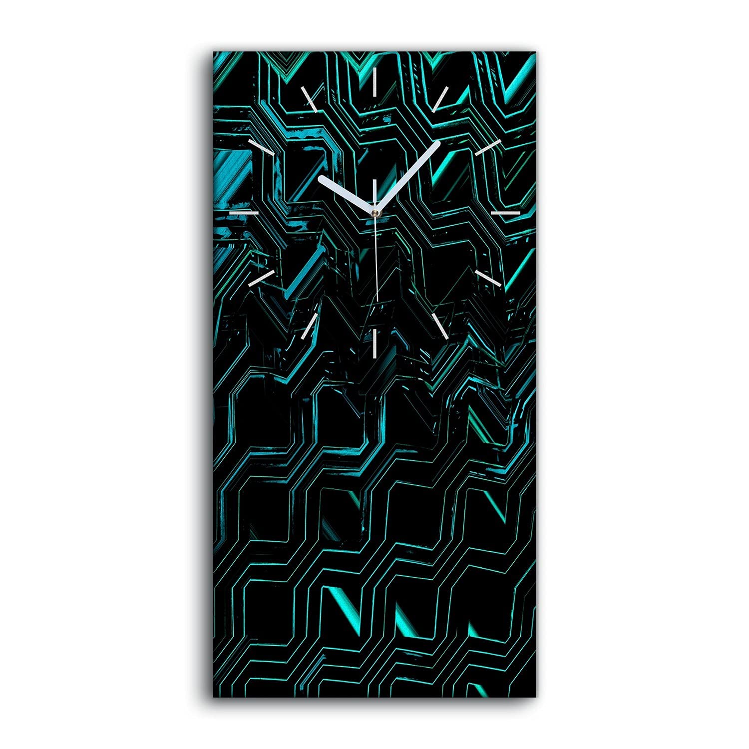 Horloge sur Toile Coloray 30x60cm, le calme absolu d'un art moderne géométrique chez vous