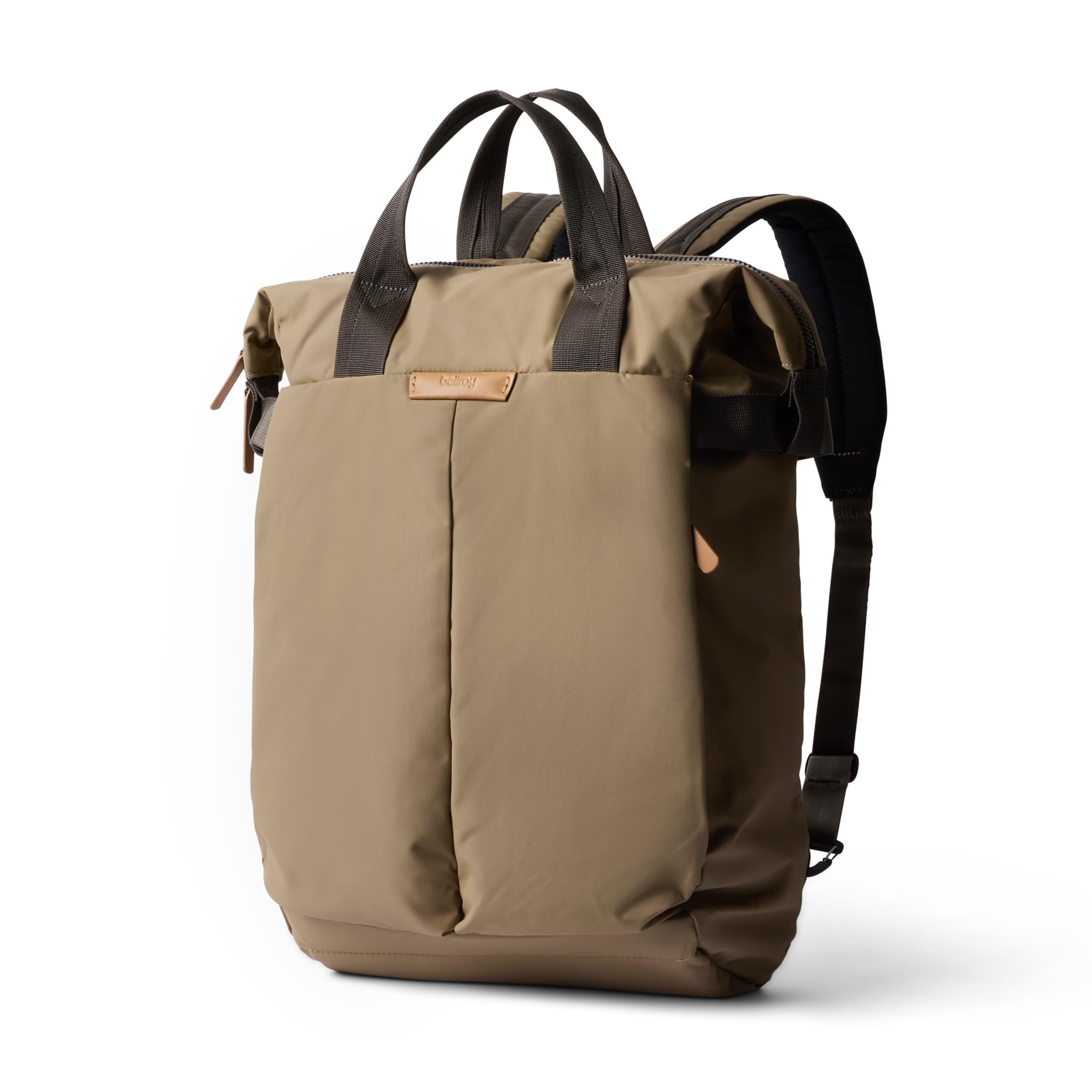 bellroy tokyo totepack khaki water-resistant woven backpack