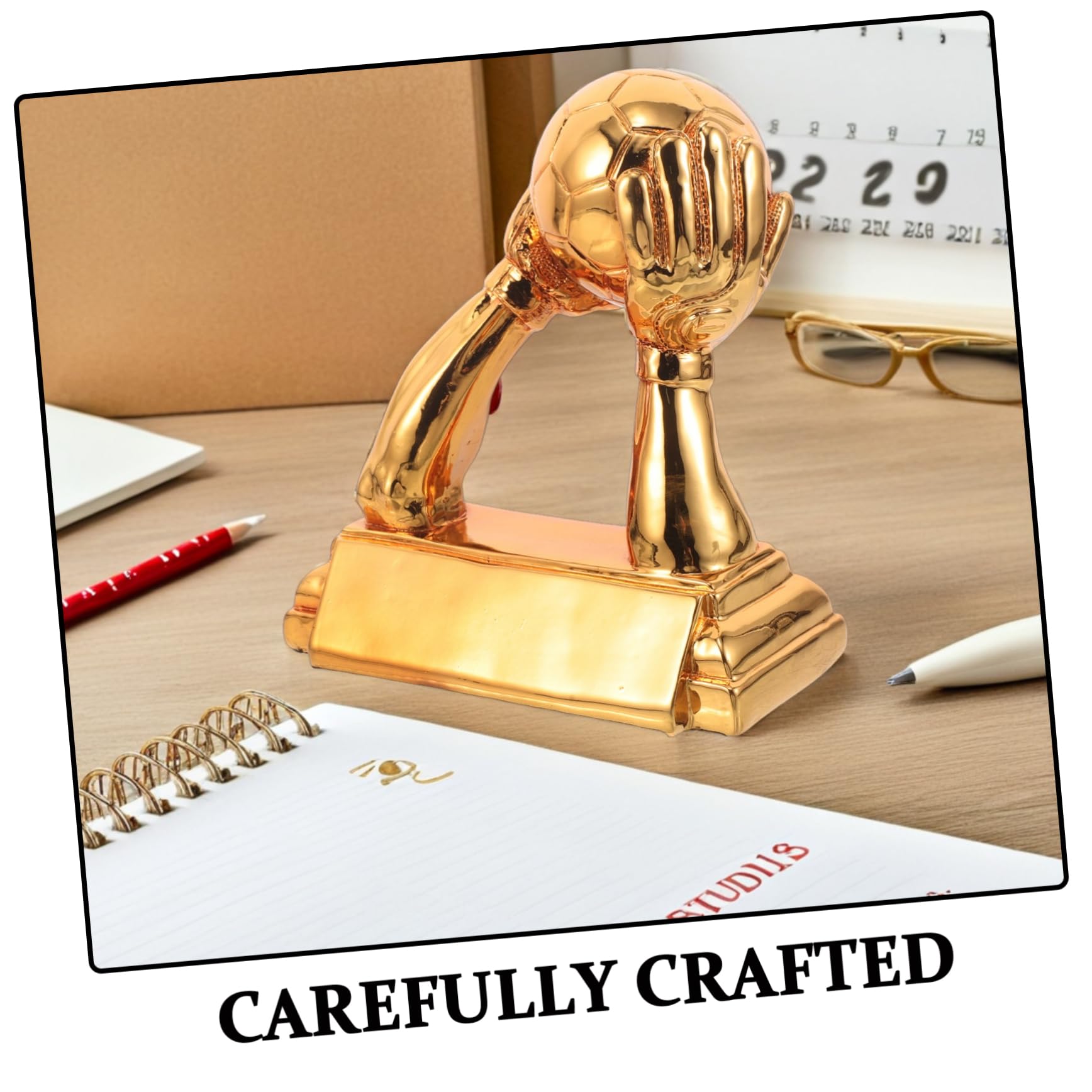 Alasum Resin Fußball Trophäe für Torwart Kleine Sportauszeichnung in Bronze Robustes Desktop Ehrenpreis für Torhüter für Fußballfans und Turniersieger