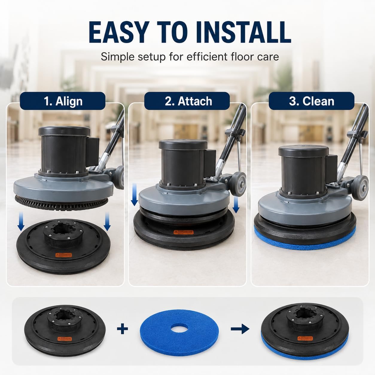16-Inch Floor Buffer Pad Driver for 17-Inch Buffer & Scrubber, 2-Inch Riser
