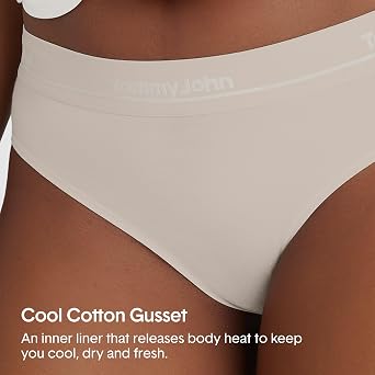 Tommy John Women's Second Skin Modal Logo Waistband Bikini Underwear