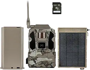 TACTACAM Reveal Ultra Cellular Trail Camera – 4K Photo, 1080P Video, Live Streaming, GPS, Low-Glow/No-Glow Flash, LTE – Includes Solar Panel, Lipo Lithium Battery Pack, & 32GB SD Card asin的图片