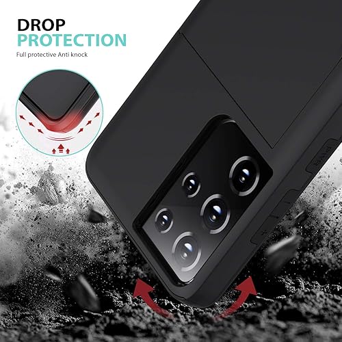 Miniatura 4 de ZUSLAB Funda tipo cartera compatible con Samsung Galaxy S21 Ultra 5G, funda para teléfono con soporte para tarjetas, a prueba de golpes,