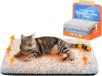 Cama para gatos autoaquecida, cama aquecida para gatos, almofada térmica de camada dupla atualizada 2.0, tapete de pelúcia autoaquecido para animais de estimação para caixa, chão, com capa lavável