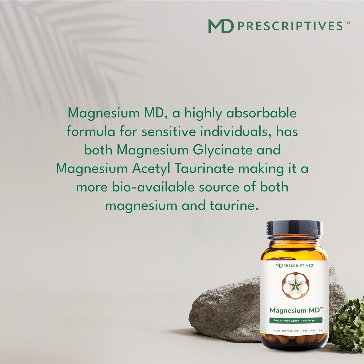 MD Prescriptives - Magnesium MD - Highly Absorbable Dietary Magnesium Supplement with Glycinate & Acetyl Taurinate - 120 Capsules