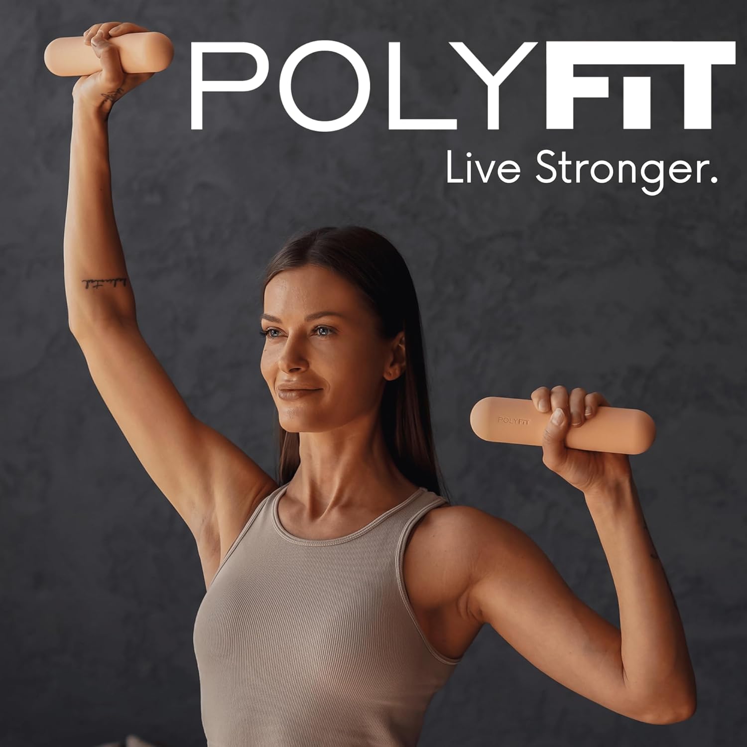 Polyfit Dumbbell Weight Bars for Women - 3.3 LB Each | 6.5 LB Pair - Dumbbell Set for Walking, Yoga, Dance, Barre, Pilates, Cardio, Aerobics