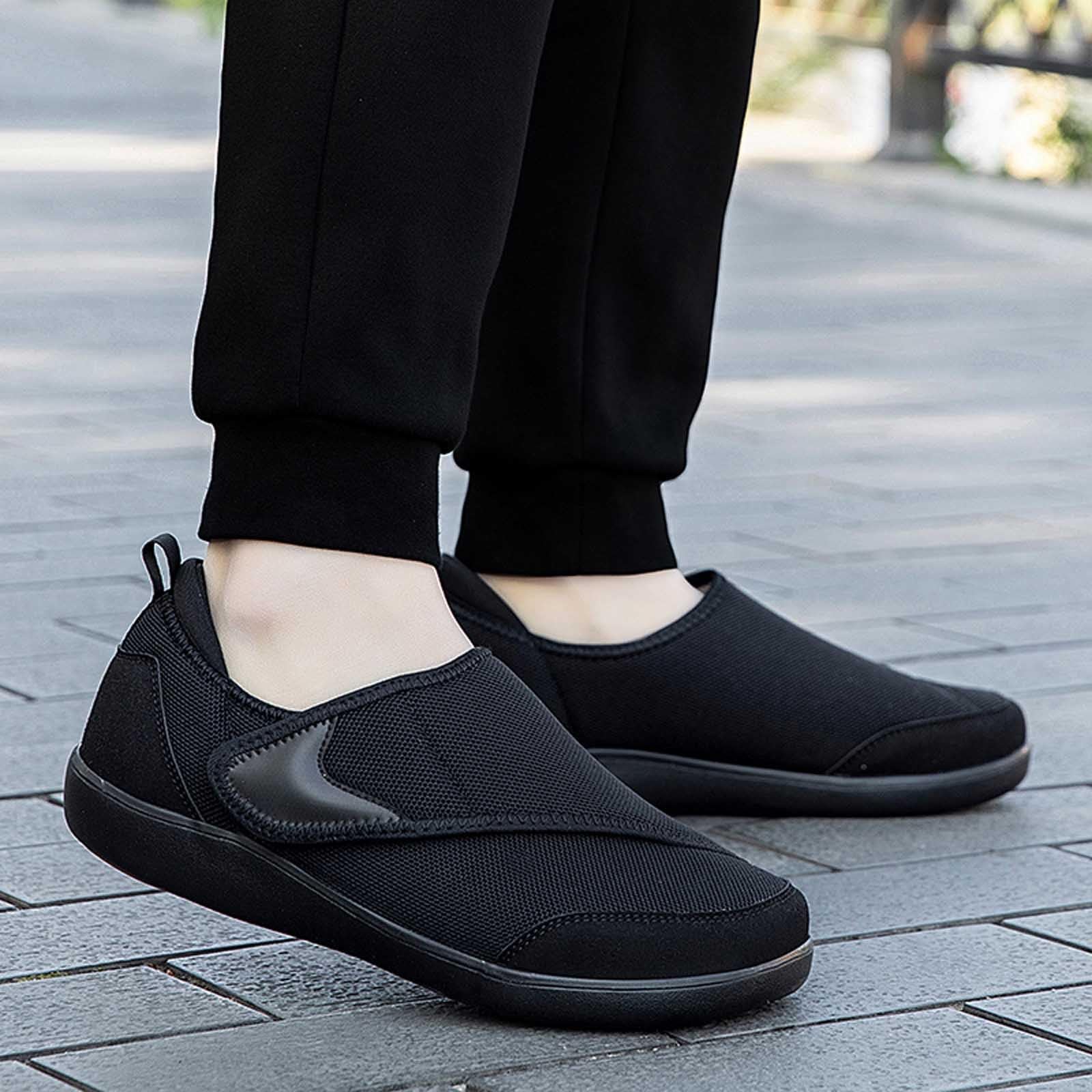 Diabetiker Schuhe - Microvelour Damen Hallux Valgus Extra Breite Füße Laufschuhe Mesh Klettverschluss Klettverschuß Leicht Memory Foam Sohle Orthopädische Freizeitschuhe Weit Geschwollene Rehaschuhe