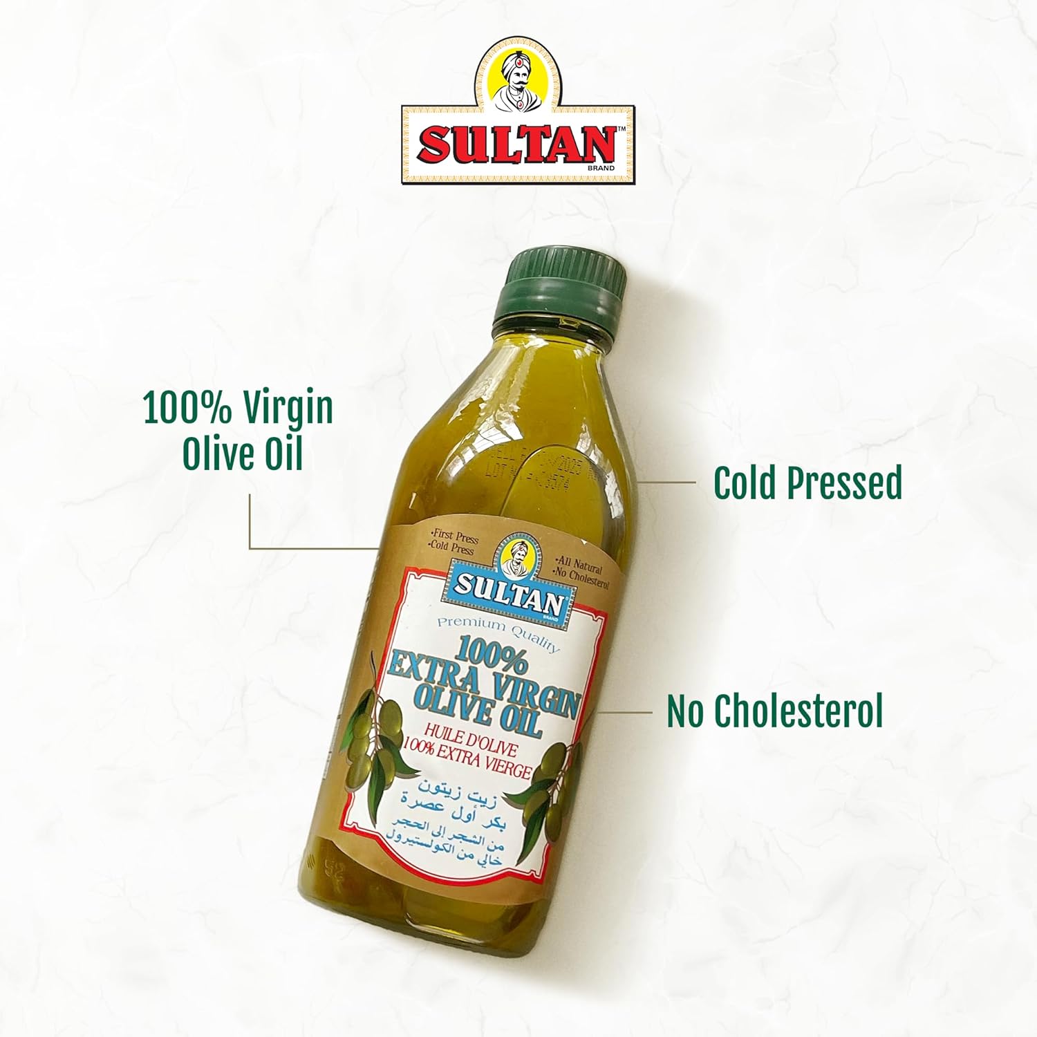 Sultan Premium Extra Virgin Olive Oil – First Cold-Pressed Rich Fruity Flavor – Cholesterol-Free Culinary & Skincare EVOO – Ideal for Salads, Sautéeing, Dips – Imported from Turkey – 16 Fl Oz - Image 4