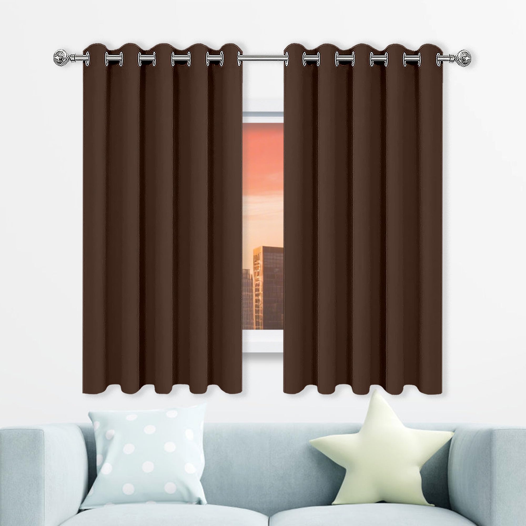 Rideau occultant installation facile 200x205 cm bloquant la lumière pour un intérieur frais