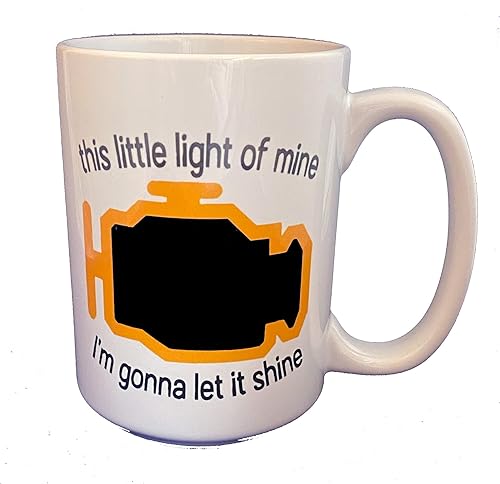 Miniatura 2 de Starter Fluid - Funny Coffee Mug for Car Guy - 15oz - Mechanic Classic Hobby Hot Rod Driver (Check Engine Light)